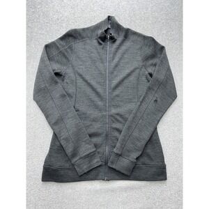 Ibex Jacket Womens Small Gray Full Zip Merino Wool Pockets Made USA Outdoor FLAW